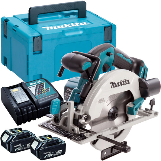 Makita DHS680Z 18V Brushless 165mm Circular Saw with 2 x 5.0Ah Batteries & Charger in Case