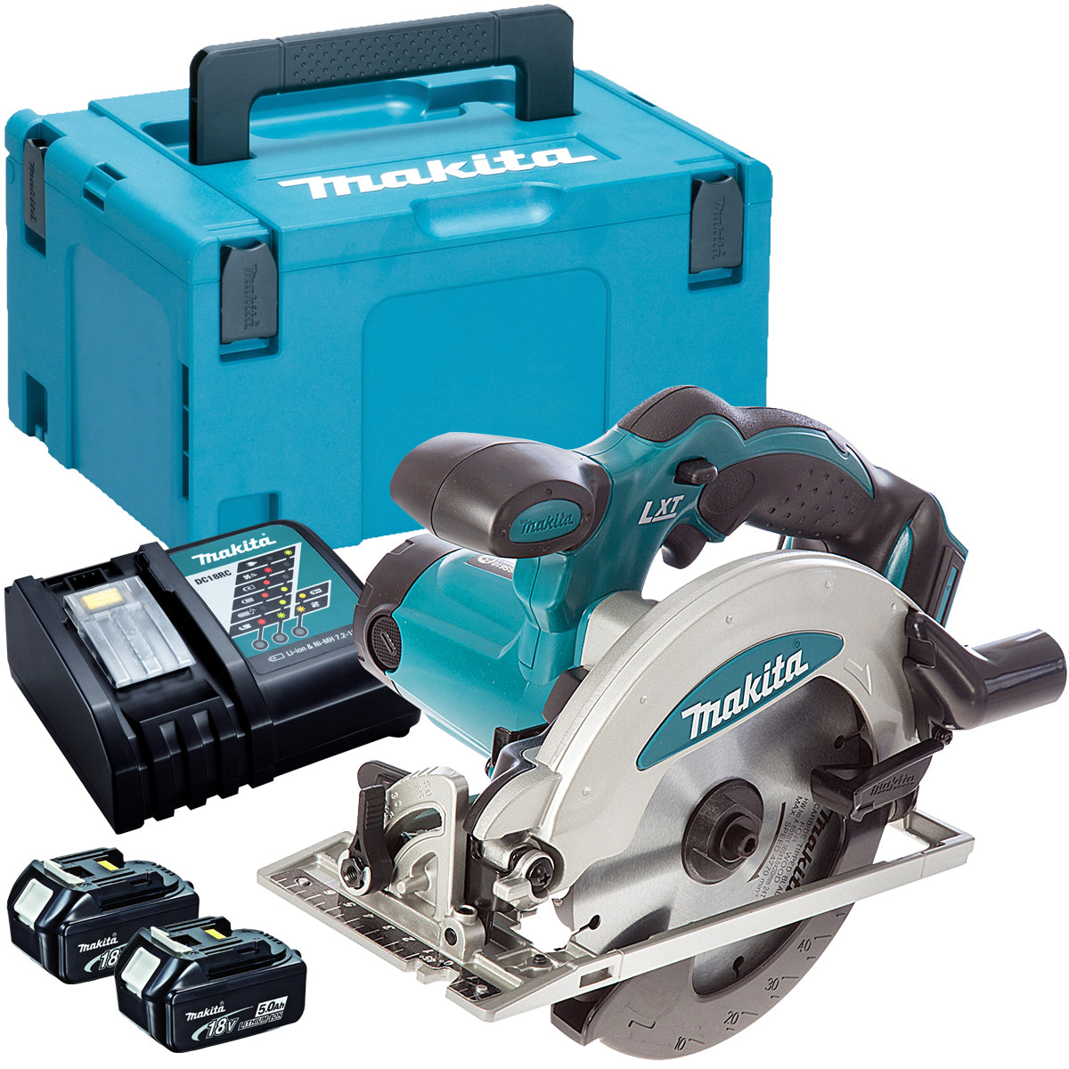 Makita DSS610Z 18V 165mm Circular Saw with 2 x 5.0Ah Batteries & Charger in Case