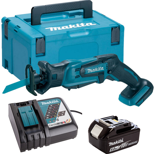 Makita DJR183Z 18V Reciprocating Saw with 1 x 5.0Ah Battery & Charger in Case