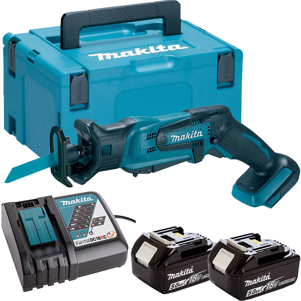 Makita DJR183Z 18V Reciprocating Saw with 2 x 5.0Ah Batteries & Charger in Case