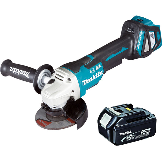 Makita DGA463 18V LXT 115mm Brushless Angle Grinder With 5.0Ah Battery