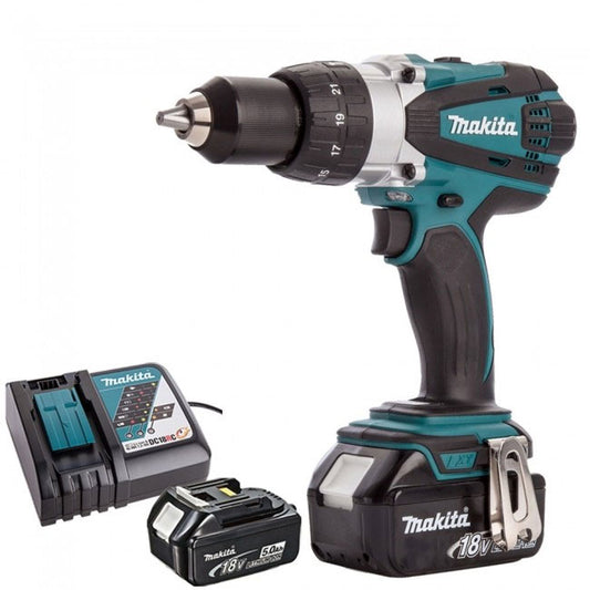 Makita DHP458Z 18V Cordless Combi Drill With 2 x 5.0Ah Batteries Charger