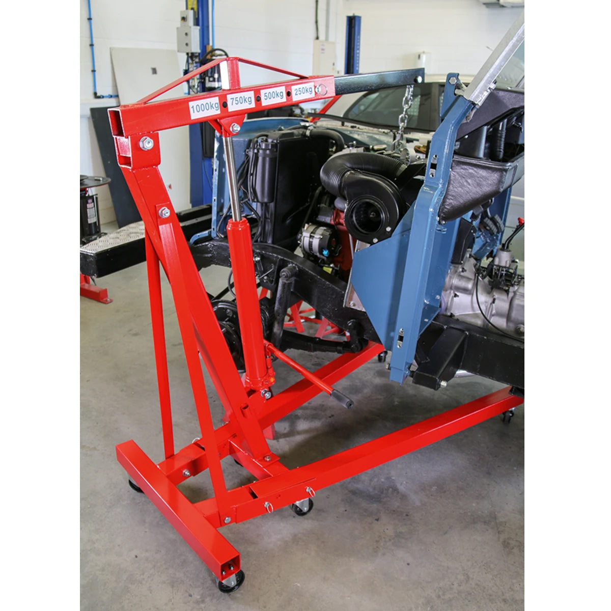 Sealey SC10 1tonne Folding Engine Crane KD Type Lift Hoist Garage Workshop