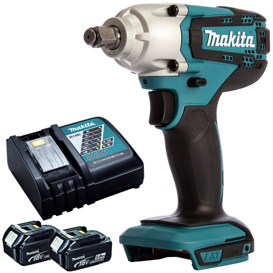 Makita DTW190Z 18V LXT 1/2" Impact Wrench With 2 x 5.0Ah Batteries & Charger