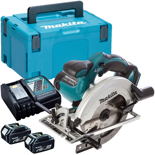 Makita DSS611Z 18V 165mm Circular Saw with 2 x 5.0Ah Batteries & Charger in Case