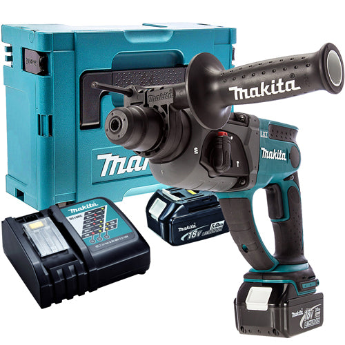 Makita DHR202Z 18V SDS+ Rotary Hammer Drill With 2 x 5.0Ah Batteries & Charger In Case