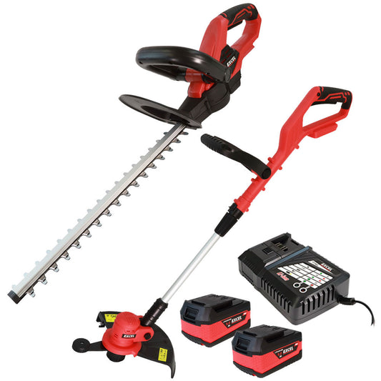 Excel 18V 2 Piece Garden Power Tools with 2 x 5.0Ah Battery & Charger EXL5210