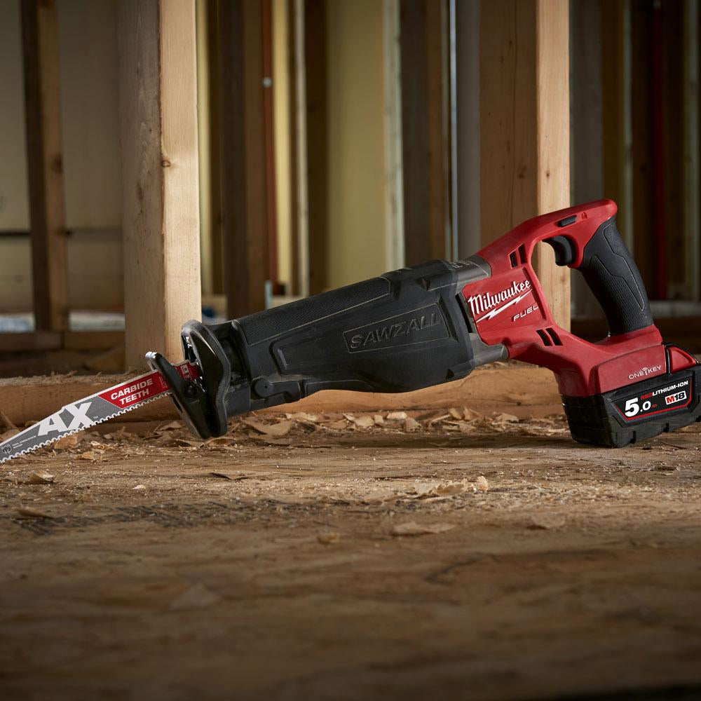 Milwaukee M18 ONEFSZ-0X 18V Fuel Brushless One-Key Sawzall Reciprocating Saw with 1 x 5.0Ah Battery & Charger