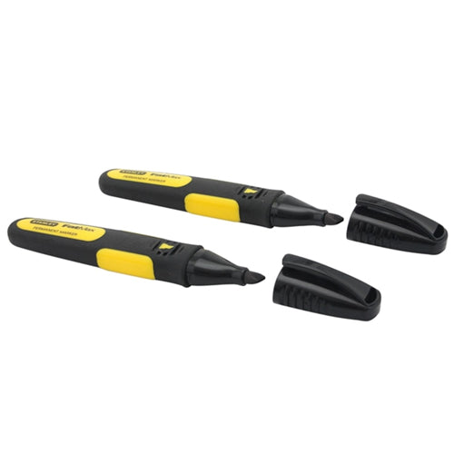 Stanley 0-47-314 Black Chisel Tip Markers Pack Of 2 STA047314