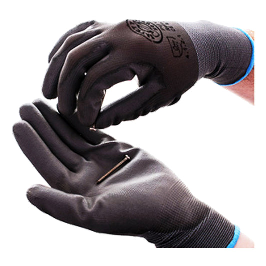 Trade Quality PU Coated Gloves Polyester Gloves Size Extra Large