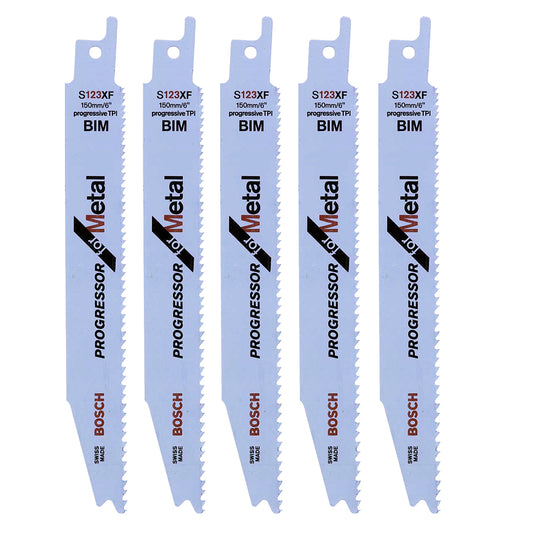 Bosch 150mm Sabre Saw Blades For Metal Long Life Fast Cut S123XF Pack of 5