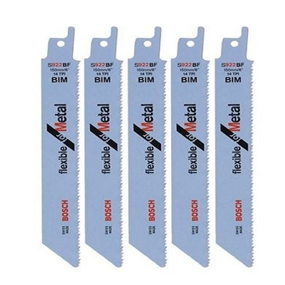 Bosch 150mm Sabre Saw Blade for Metal S922BF Pack of 5