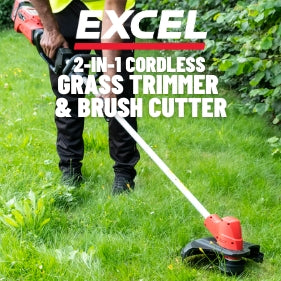 Excel 18V 300mm Brushless Grass Trimmer & Brush Cutter 2-in-1 Body Only (No Battery & Charger)